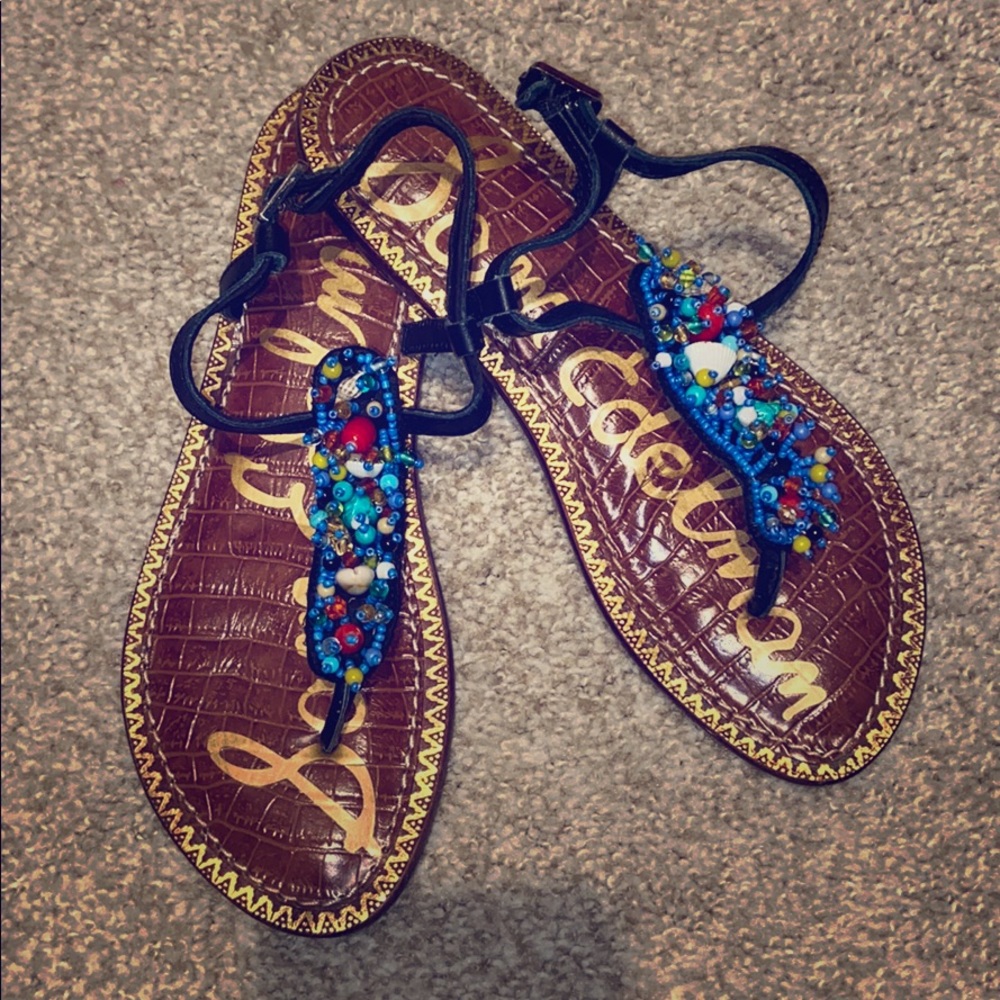 Beaded t strap sandal